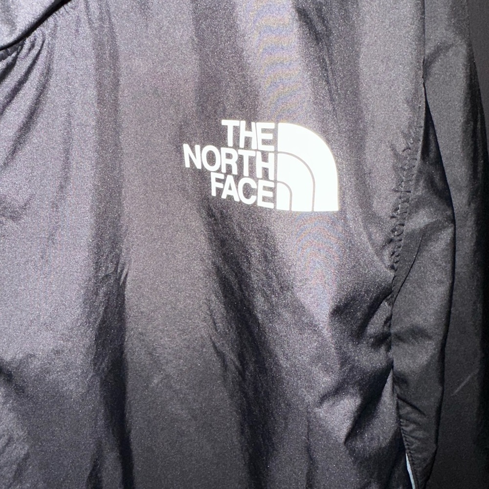 The North Face Black and Light Gray Hooded Windbreaker Fleece Jacket - Picture 3 of 10